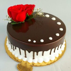 Chocolate Cake With Natural Rose